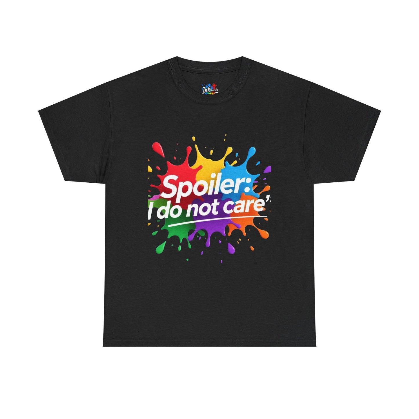 Colorful Graphic Tee: Spoiler: I Do Not Care, Unisex Heavy Cotton Shirt, Casual Fashion, Gift for Friends, Statement Tee, Everyday Wear