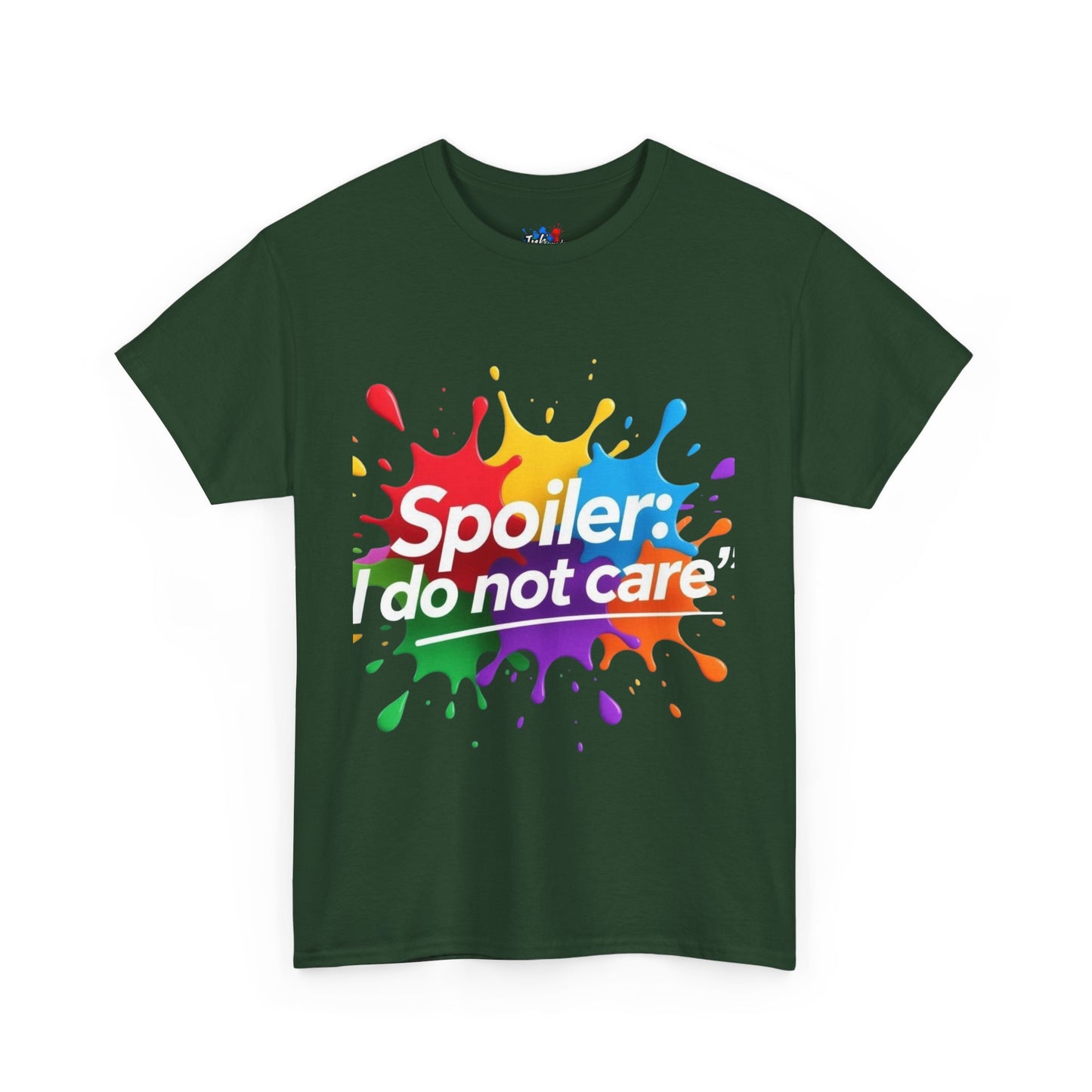 Colorful Graphic Tee: Spoiler: I Do Not Care, Unisex Heavy Cotton Shirt, Casual Fashion, Gift for Friends, Statement Tee, Everyday Wear