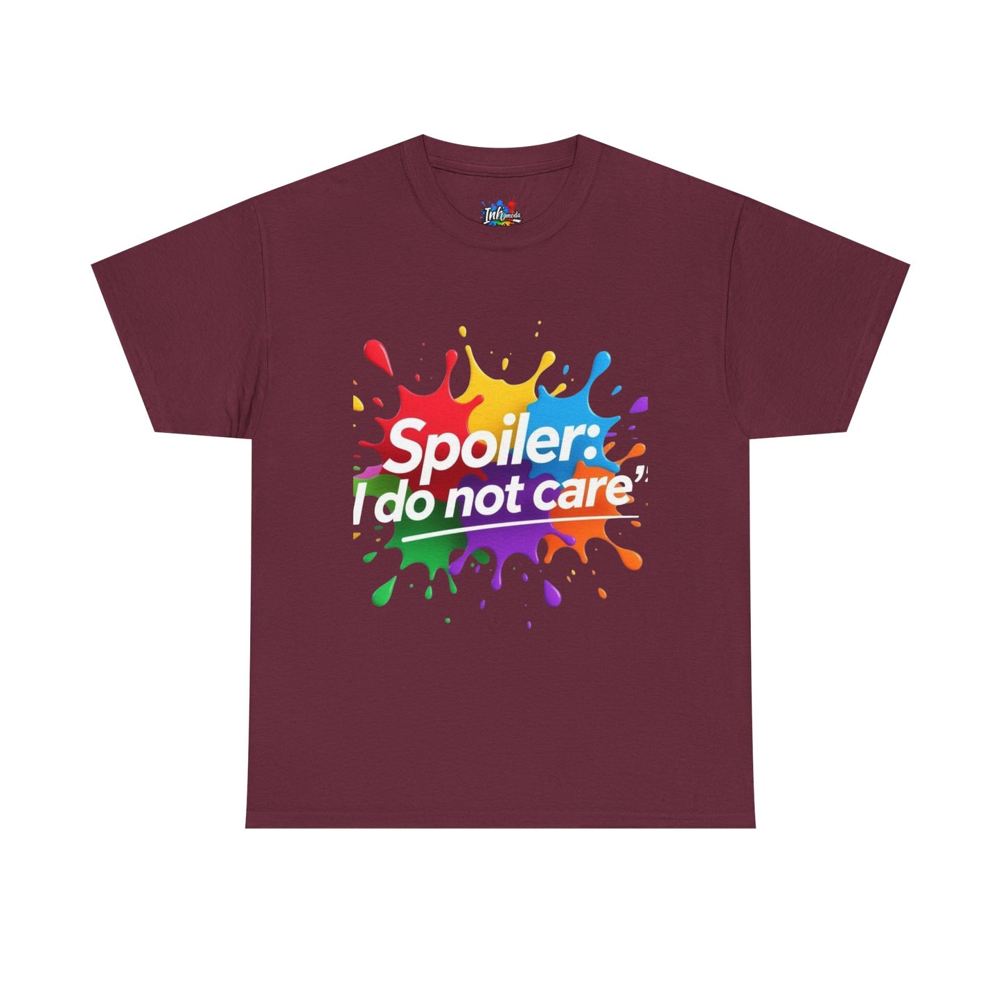 Colorful Graphic Tee: Spoiler: I Do Not Care, Unisex Heavy Cotton Shirt, Casual Fashion, Gift for Friends, Statement Tee, Everyday Wear