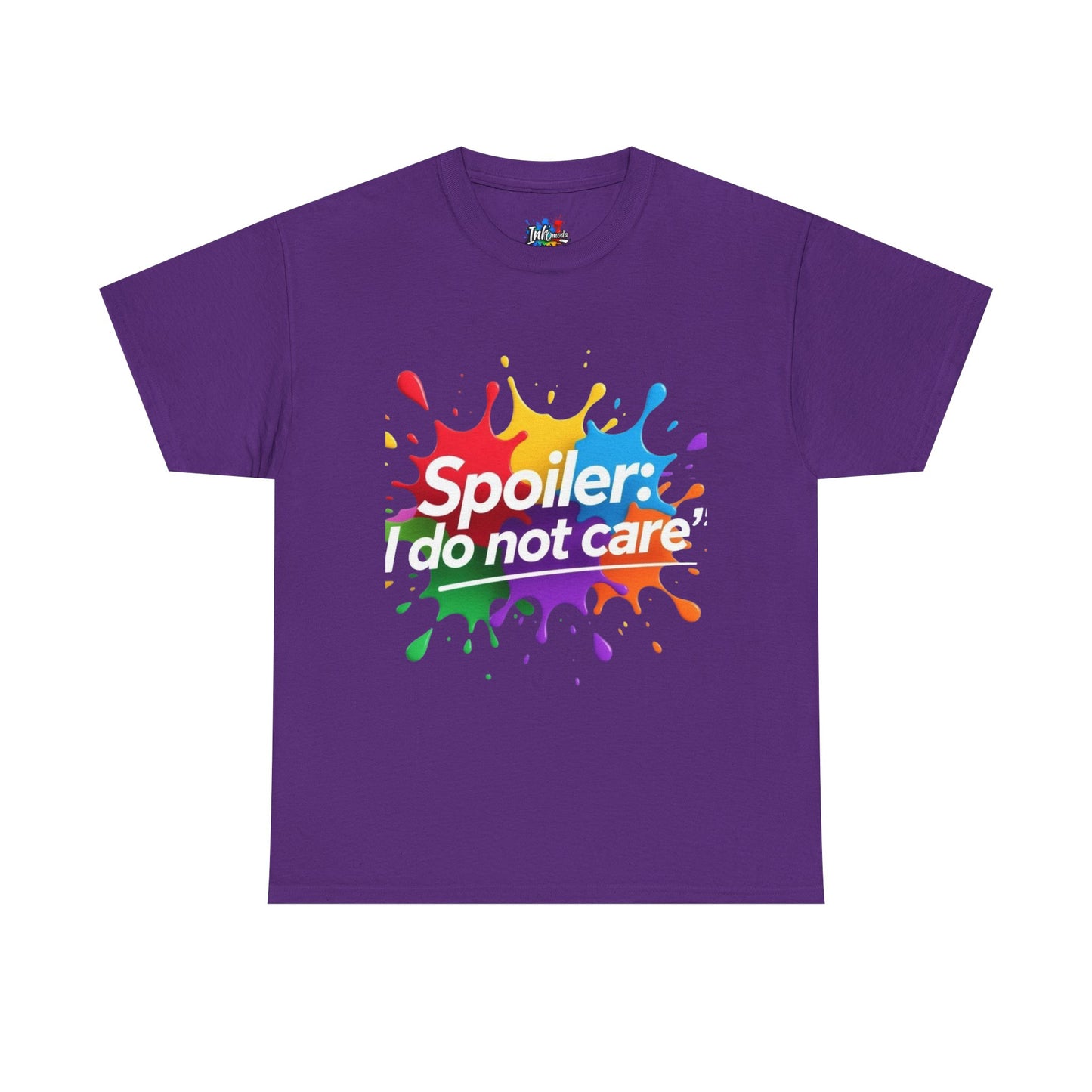 Colorful Graphic Tee: Spoiler: I Do Not Care, Unisex Heavy Cotton Shirt, Casual Fashion, Gift for Friends, Statement Tee, Everyday Wear